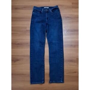 Levi's Women Straight Leg Jeans in Dark Blue Denim